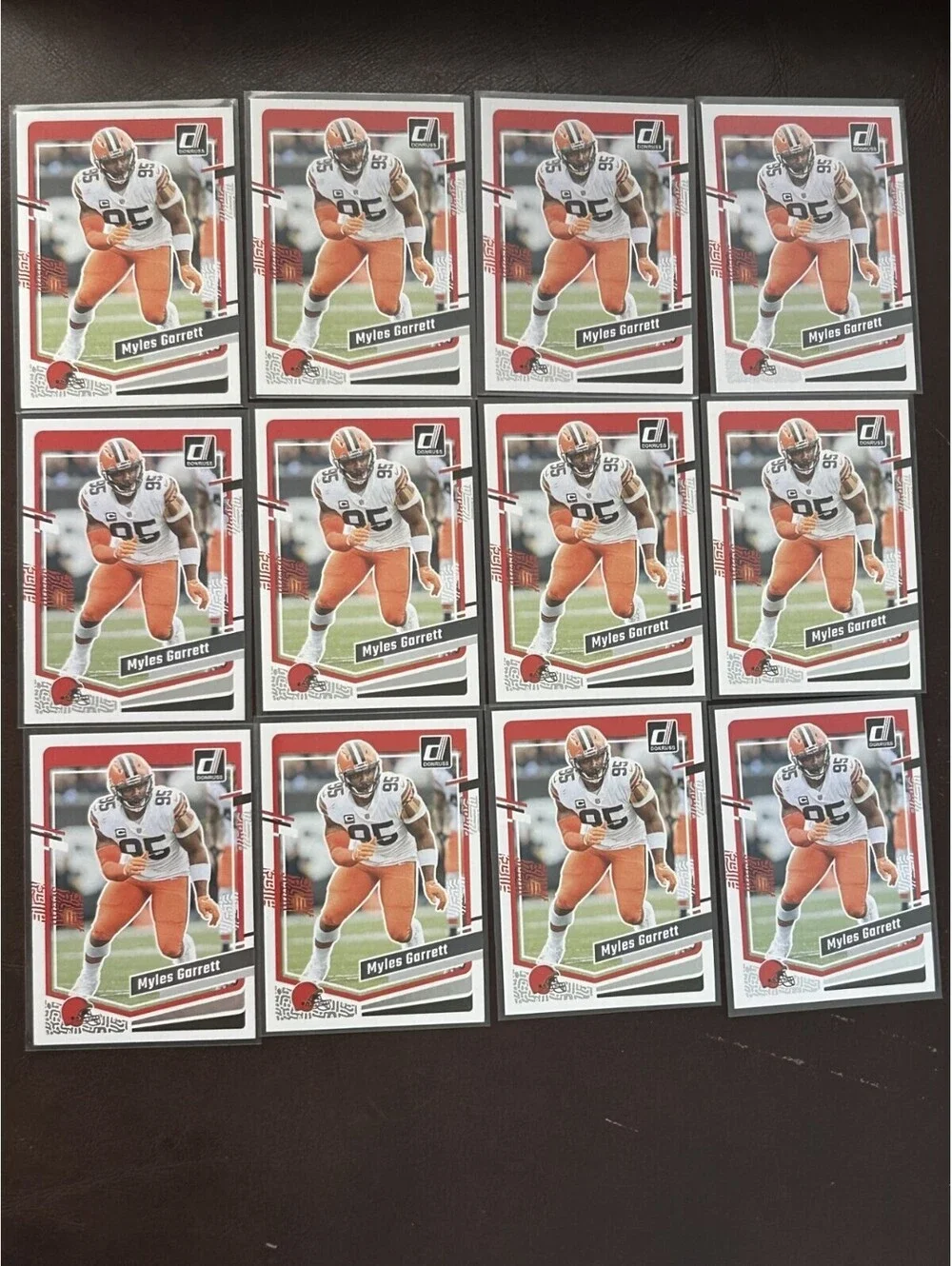 35 Myles Garrett 2023 Donruss Football Collection. Straight from pack to sleeve